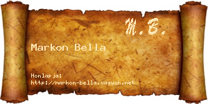 Markon Bella névjegykártya
